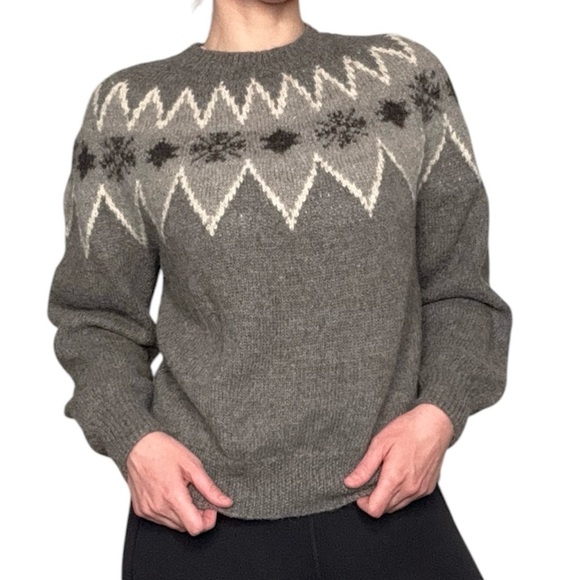 Artelana Small Handmade Alpaca Knit Sweater Bolivia Gray Pullover - Picture 1 of 7